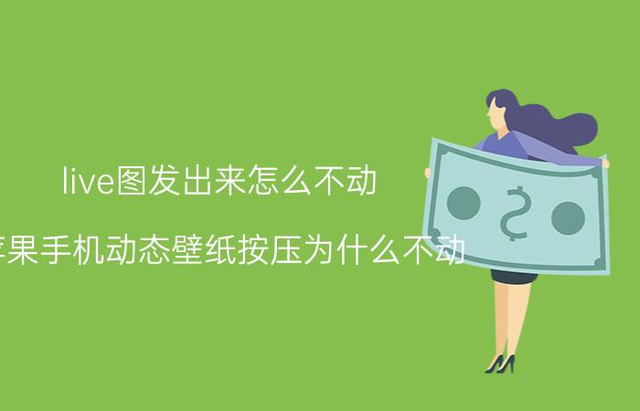 live图发出来怎么不动 苹果手机动态壁纸按压为什么不动？